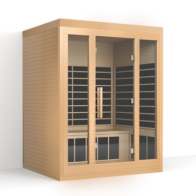 ซาวน่า Red Cedar 3 คน ซาวน่าในร่มแบบดั้งเดิมพร้อมไฟ LED กายภาพบำบัด