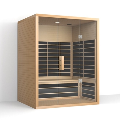 ครอบครัว 3 คน Red Cedar Far Infrared Sauna พร้อมประตูกระจกนิรภัย 8 มม