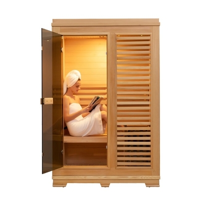 SASO 2 คน Red Cedar ไม้เนื้อแข็งแห้งซาวน่าอบไอน้ำสำหรับ Home