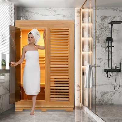 SASO 2 คน Red Cedar ไม้เนื้อแข็งแห้งซาวน่าอบไอน้ำสำหรับ Home
