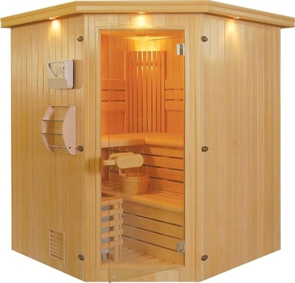 3-4 คน Hemlock Freestanding Sauna ห้องอบไอน้ำในร่มสำหรับบ้าน