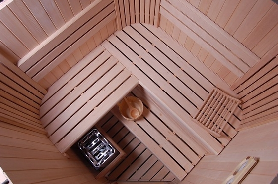 3-4 คน Hemlock Freestanding Sauna ห้องอบไอน้ำในร่มสำหรับบ้าน