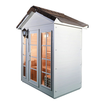 6kw ไอน้ำกันน้ำสองคนห้องซาวน่ากลางแจ้งสำหรับบ้านสวนหลังบ้าน