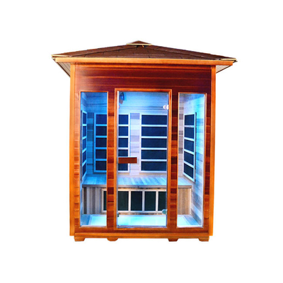 OEM Far Infrared Sauna นอก Red Cedar 4 คนซาวน่ากลางแจ้ง