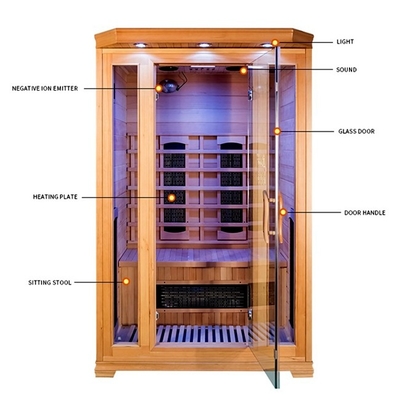 Custom Home Hemlock 2 คนห้องซาวน่าอินฟราเรดพร้อม Oxygen Ionizer